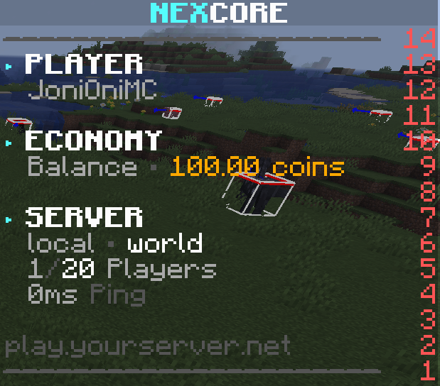 NexCore scoreboard screenshot